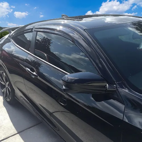 Vista 4 de IKON MOTORSPORTS Visera de ventana externa con cinta, compatible con Honda Civic Coupe 2Dr 10ª generación FC FC3 FC4 2016-2020, deflector de aire