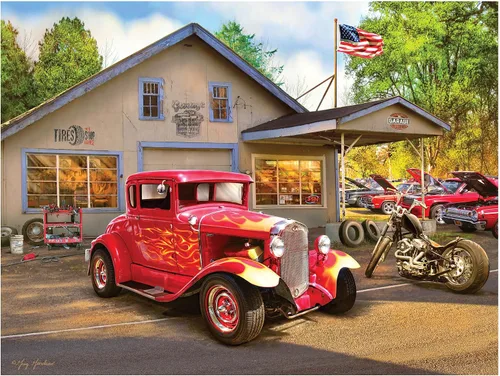 Vista 8 de RoseArt - American Nostalgia - American Grill - Rompecabezas de 550 piezas para adultos