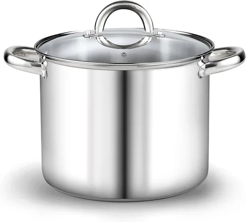 Vista 16 de Cook N Home Olla de acero inoxidable de 3 cuartos de galón, olla pequeña con tapa de vidrio, olla básica para saucier, asas de silicona que se