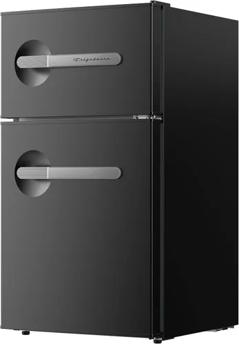 Vista 3 de Frigidaire, refrigerador compacto de 2 puertas de la serie retro de 3.1 pies cúbicos, con abridor de botellas lateral incorporado, Onyx