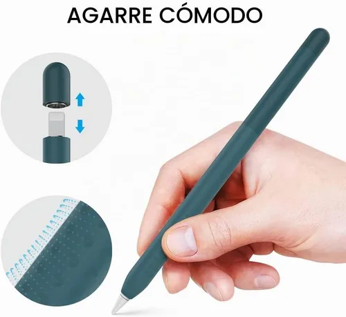 Vista 4 de Delidigi Funda de silicona para Apple Pencil de 1ª generación, cubierta de Verde profundo
