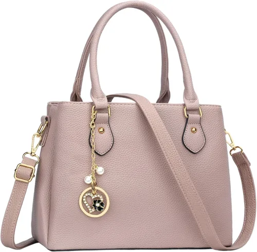Vista 20 de KKXIU Bolsos tipo satchel para mujer con asa, bolsos de hombro y carteras con bolsillos y cremallera, bolsos cruzados de cuero