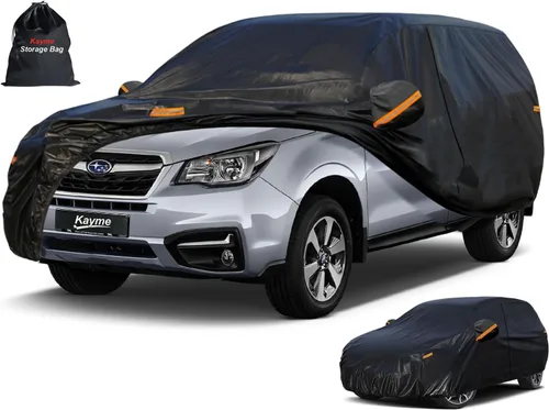 Vista 32 de Kayme Cubierta de auto SUV de 7 capas ajuste personalizado para BMW X1 (2009-2025), impermeable, para todo tipo de clima, para automóviles, cubierta