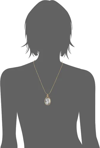 Vista 3 de Inspirations" - Collar con colgante de medallón de María de cristal bañado en oro de 14 quilates y tono plateado, Cristal, No es una piedra preciosa