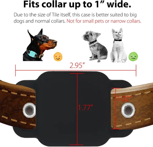 Vista 4 de Soporte de silicona para collar de perro para Tile Pro 2020 y 2018, paquete de 2 fundas protectoras para mascotas, perros y gatos (negro/verde menta)