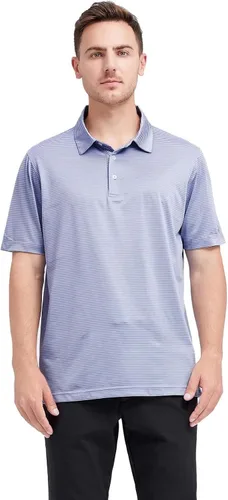 Vista 2 de Men's Golf Polo Shirts Short Sleeve Striped Performance Moisture Wicking Dry Fit Golf Shirts for Men