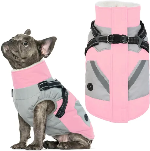 Vista 29 de IECOii Abrigos para perros pequeños, arnés de invierno con cremallera, color verde, talla XS, cálido abrigo de invierno para perros pequeños