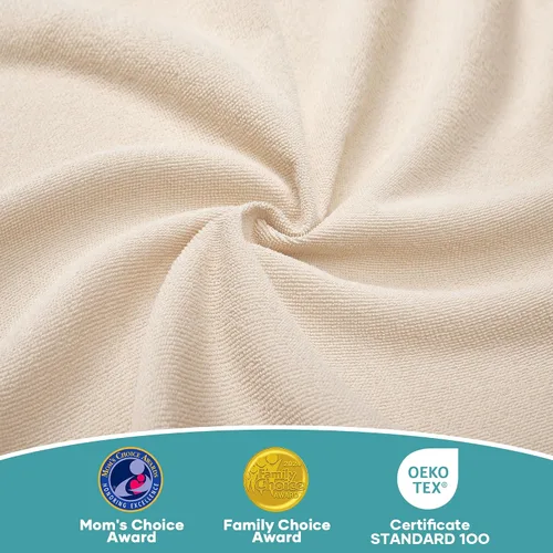 Vista 3 de OhGeni Protector de colchón 100% impermeable, tamaño Queen Beige, sábana bajera con bolsillos profundos, 6''-18'', material suave transpirable sin