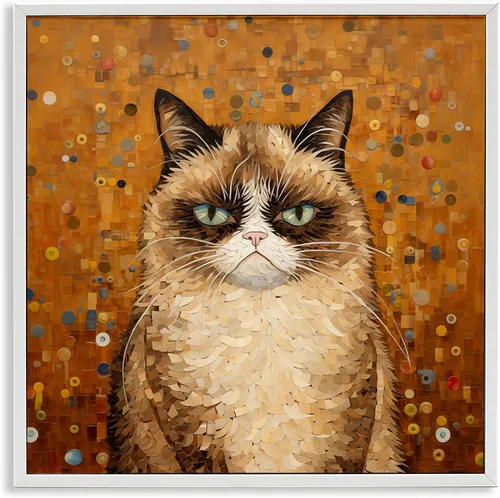 Vista 14 de Stupell Industries Gatos en el cine 3D Giclée enmarcado gris diseño de arte por Lund Roeser Enmarcado en blanco