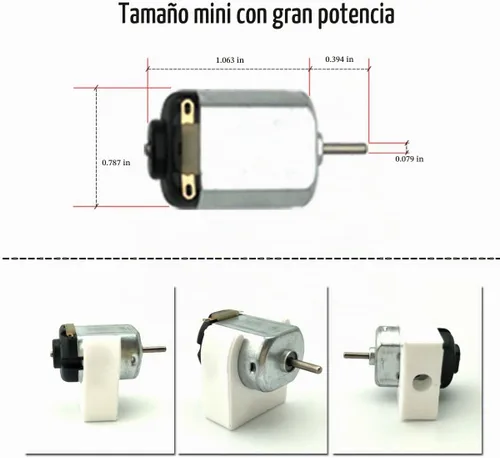 Vista 4 de EUDAX Kit de 18 motores de corriente continua, mini motor eléctrico de 1.5-3 V 24000 RPM con 252 engranajes de plástico, 2 soportes de batería AA