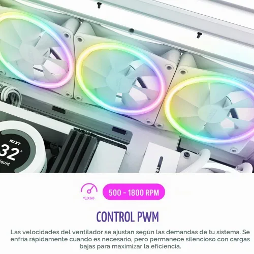 Vista 8 de NZXT Paquete triple F120 RGB Duo - 3 ventiladores RGB de 4.724 in +