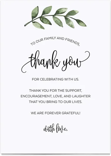 Vista 8 de 321Done Greenery - Tarjetas de agradecimiento de agradecimiento, tarjetas de mesa blancas de 4 x 6 pulgadas para boda, fiesta, cumpleaños