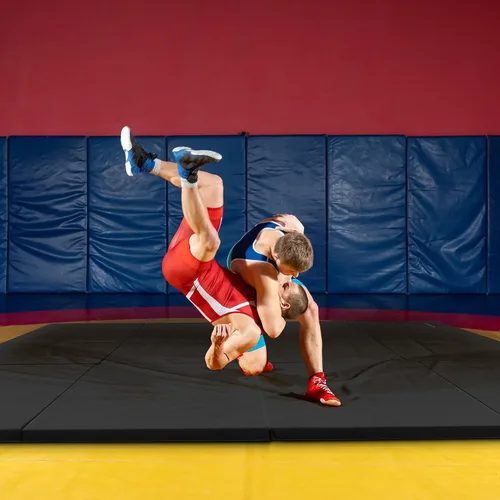 Vista 6 de BalanceFrom 6x4 Feet 4-Panel Folding Gymnastics Mat – 2-Inch Thick Pad with Vinyl Surface and Carrying Handles for Tumbling, Yoga, Pilates, Home