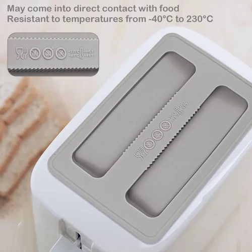 Vista 4 de 2 tapas de silicona para tostadora, cubierta de suciedad para tostadora, protector superior para máquina de pan, máquina de sándwich (gris)