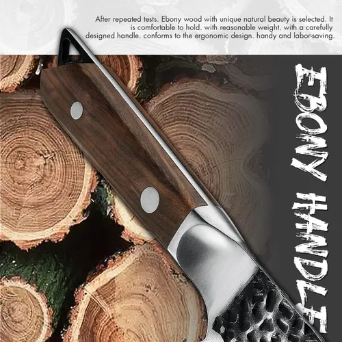Vista 8 de Cuchillo de carnicero hecho a mano forjado de cocina cuchillo de chef Grandsharp Pro Razor Sharp Serbio recubierto de acero para carne y verduras