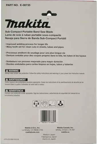 Vista 3 de Makita E-08735 28-3/4" 14 TPI Hoja de sierra de cinta portátil subcompacta bimetálica, 5/paquete
