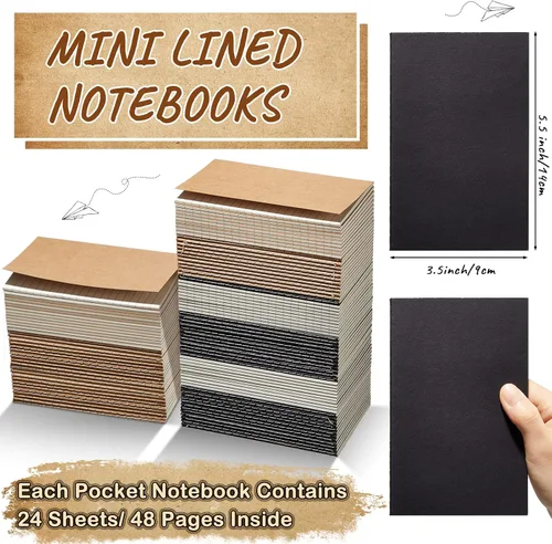 Vista 2 de Mimorou 96 cuadernos pequeños a granel de 3.5 x 5.5 pulgadas, cuadernos pequeños con rayas y en blanco para viajeros, estudiantes, regalos