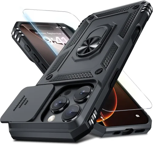 Vista 100 de Janmitta Funda para iPhone 8 Plus/7 Plus/6 Plus, Cubierta de Teléfono con Cubierta Deslizante Integrada para Lente de Cámara + Protector