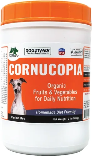 Vista 2 de Dogzymes Cornucopia - Mezcla orgánica patentada de verduras, frutas, brotes nutricionales para perros y gatos (1 libra)