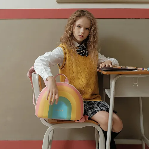 Vista 6 de zoy zoii Mochila para niños, linda mochila para niños pequeños, bolsa de viaje preescolar, mochila casual para niñas y niños, B8-sugarrainbow