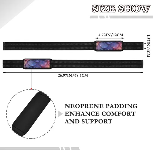Vista 3 de Sparkling Gradient Scales Lifting Wrist Straps for Weightlifting, Bodybuilding, Strength Training Padded Neoprene