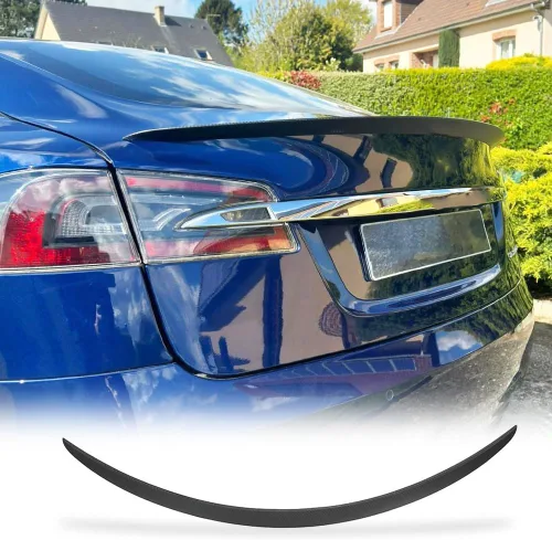 Vista 10 de Alerón trasero de fibra de carbono seco modelo S para Tesla Model S 2012