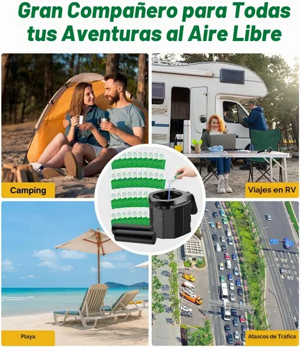 Vista 7 de 40 bolsas de inodoro portátiles con juego de 40 poo gel, bolsa de inodoro de campamento de 12 galones con poder ecológico súper absorbente, bolsas