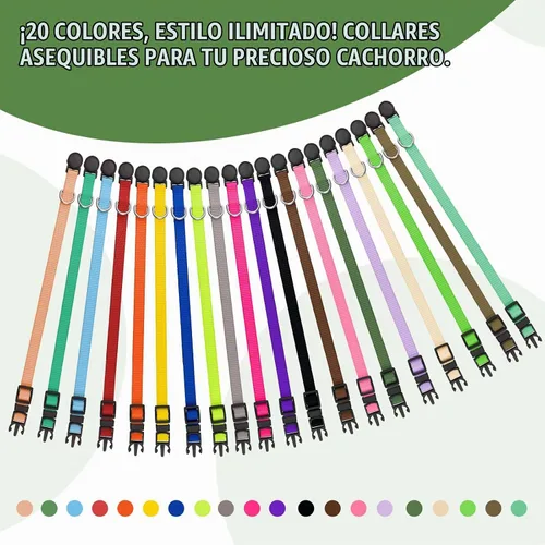 Vista 3 de 20 collares para cachorros para litera, collares de cachorros para cachorros pequeños, collar de identificación de nailon, collares de arena