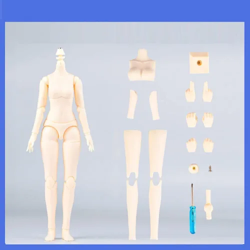 Vista 9 de Mini cuerpo de muñeca YMY escala 1/6 de 8.6 pulgadas/9.4 pulgadas, cuerpo femenino YMY22/YMY24 PVC+POM busto de dos tamaños, color de piel Whity