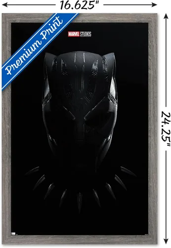Vista 3 de Trends International Marvel Black Panther: Wakanda Forever - Póster de pared de una hoja, 14.725 x 22.375 pulgadas, versión enmarcada de madera