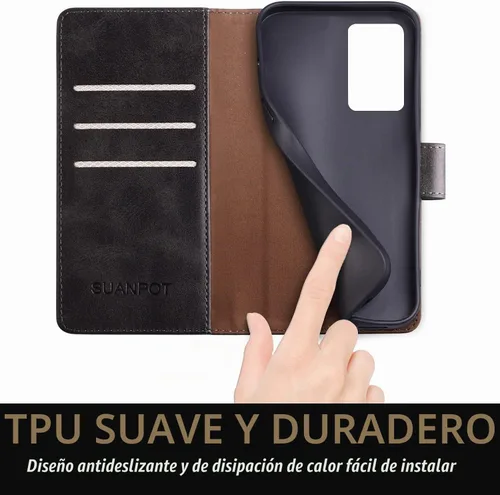 Vista 6 de SUANPOT Funda de piel tipo cartera para Samsung Galaxy Note 20 Ultra 5G de 6.9 pulgadas con bloqueo RFID, tarjetero para tarjetas de crédito, funda