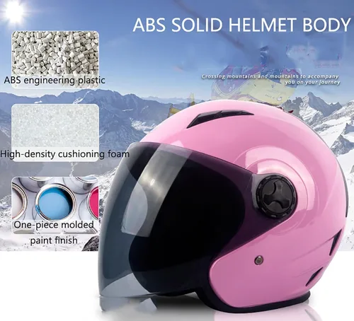 Vista 4 de Casco Bluetooth para motocicleta 3/4, casco retro abierto con visera solar, casco de moto Jet para hombres y mujeres adultos, casco aprobado por DOT