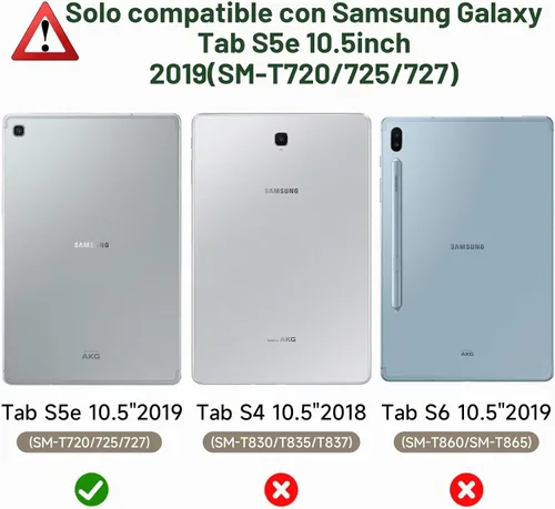 Vista 2 de Funda infantil para Samsung Galaxy Tab S5e 2019, a prueba de golpes Azul