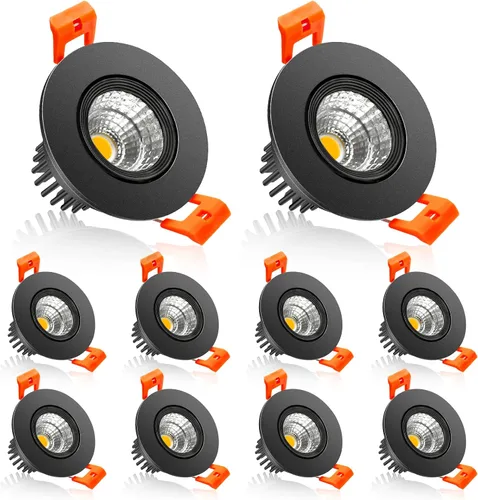 Vista 21 de Lámpara LED Downlight de 2 pulgadas, kit de luz de techo regulable de 3 W, luz blanca ultra cálida de 2700 K, luces LED blancas CRI80
