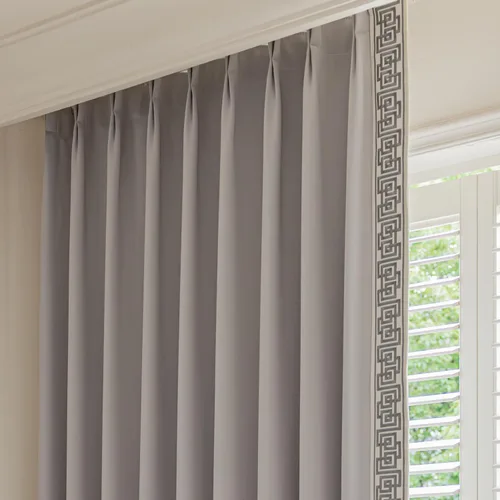Vista 12 de VisionaryHomeDesign Cortinas Azules de Pliegues Pellizco de Mezcla de Algodón y Lino, Cortinas con Ribete de Greca, Cortinas Oscurecedoras