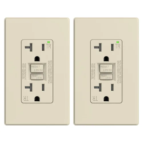 Vista 29 de ELEGRP Toma GFCI de 15 amperios, toma eléctrica GFI de autoprueba con diseño más delgado, receptáculo GFCI resistente a manipulaciones TR