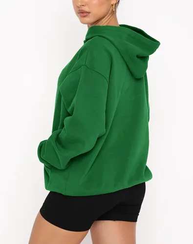 Vista 4 de Fanway&EC Sudadera casual de manga larga con capucha para mujer, ajuste holgado, de gran tamaño, con bolsillo, para otoño
