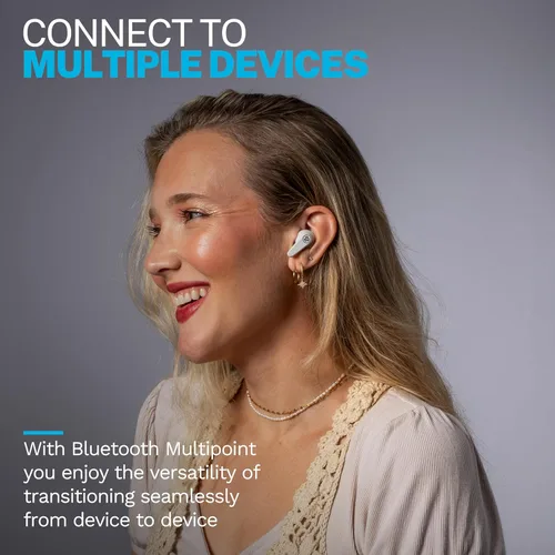 Vista 6 de JLab Go Pods ANC Auriculares Bluetooth verdaderamente inalámbricos y funda de carga, cancelación de ruido activa híbrida + Be Aware para una escucha