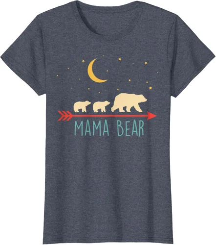 Vista 14 de Camiseta de mamá oso con 2 cachorros de dos veces Blessed Mama Bear, Negro, S
