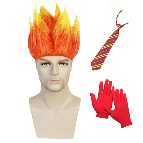 Vista 8 de Pelucas cortas de cosplay azules para hombres peluca masculina de Halloween (JOY)