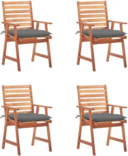 Vista 16 de Patio Dining Chairs 2 pcs with Cushions Solid Acacia Wood Dinning Room Outdoor Seating Outside Chairs Sillas para Comedor for Picnic Beach Courtyard
