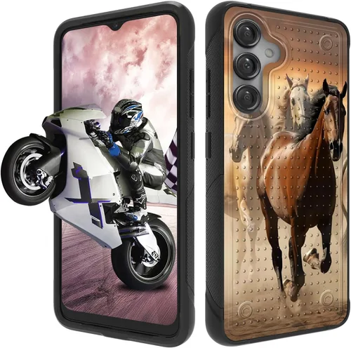 Vista 21 de Funda protectora resistente de doble capa para Samsung A14 5G (parte trasera con textura antideslizante), TPU suave a prueba de golpes, para Samsung