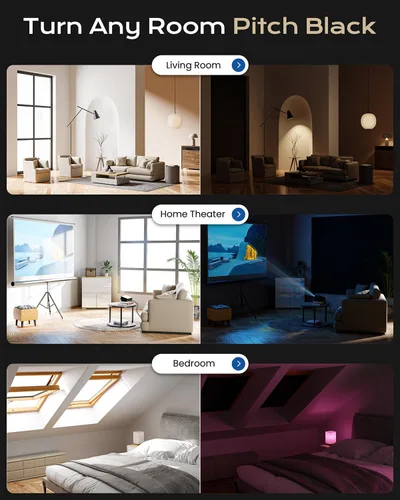 Vista 6 de Cortinas opacas para dormitorio (17 x 36 pulgadas), persianas de ventana portátiles con tiras de velcro mejoradas, sin taladro, persianas y cortinas