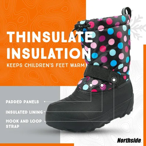 Vista 3 de Northside - Botas de nieve con aislamiento para niños pequeños y niños grandes