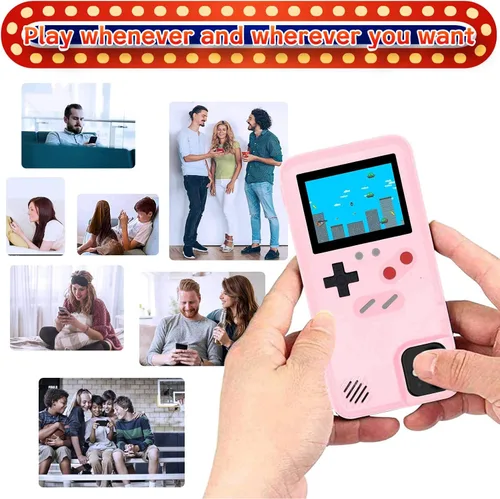 Vista 3 de LucBuy Funda de consola de videojuegos compatible con iPhone 13 Mini, funda protectora retro autoalimentada con 36 juegos pequeños, pantalla a todo