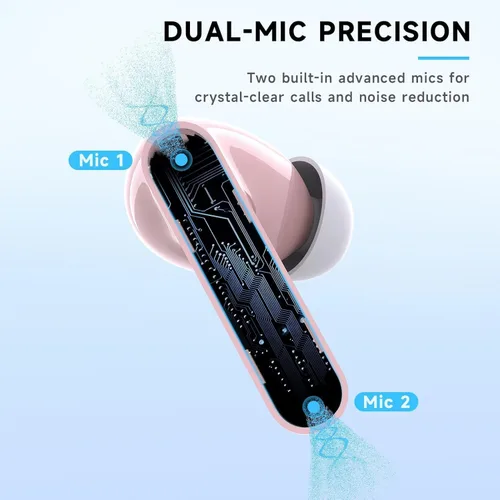 Vista 4 de RYR Auriculares inalámbricos para juegos, 20 ms de baja latencia, auriculares para juegos con micrófono con cancelación de ruido, 2.4 GHz