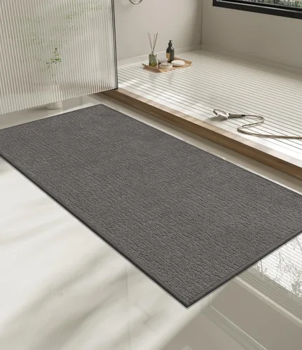 Vista 59 de Chakme Juego de 2 alfombras de baño ultrafinas, absorbentes, antideslizantes, lavables a máquina, color negro, 17 x 24 pulgadas / 17 x 30 pulgadas