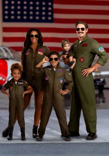 Vista 2 de Disfraz Deluxe de Traje de Vuelo Top Gun para Niños Multicolor