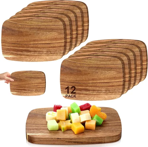 Vista 7 de GlikCeil - 12 tablas de cortar de madera de acacia, 3 tamaños, simple