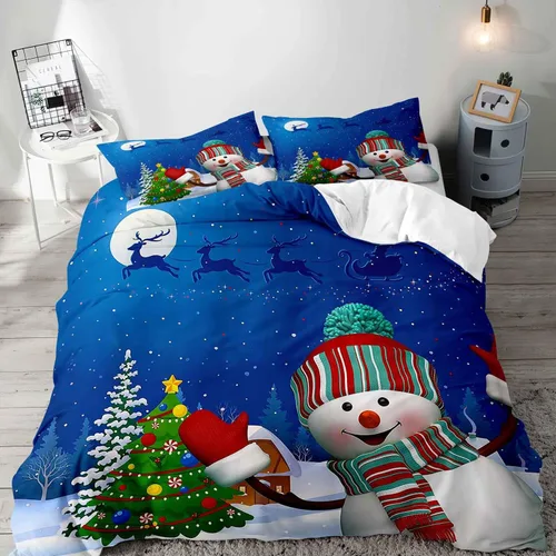 Vista 25 de LUVIVIHOME 2 piezas de funda de edredón de Navidad, juego de ropa de cama individual, ropa de cama rústica de cabaña, colcha de Navidad y Día